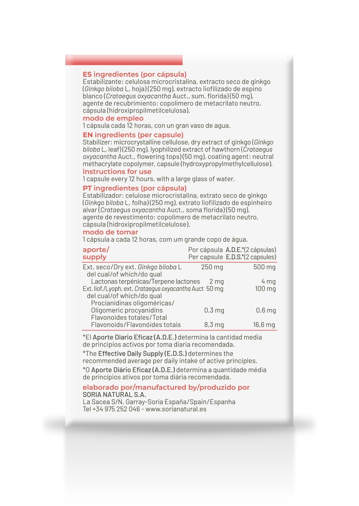 Gincox · Soria Natural · 30 cápsulas