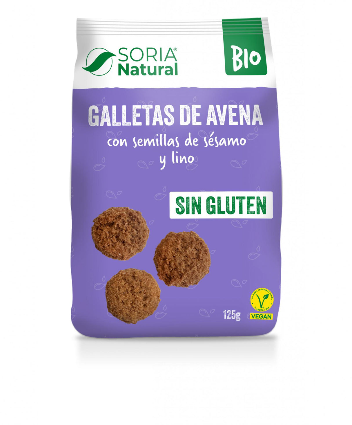 Galletas de Avena con Semillas de Sésamo y Lino BIO · Soria Natural · 125 g