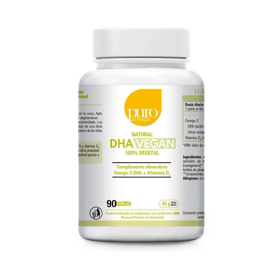 Natural DHA - Vegan · Puro Omega · 90 perlas