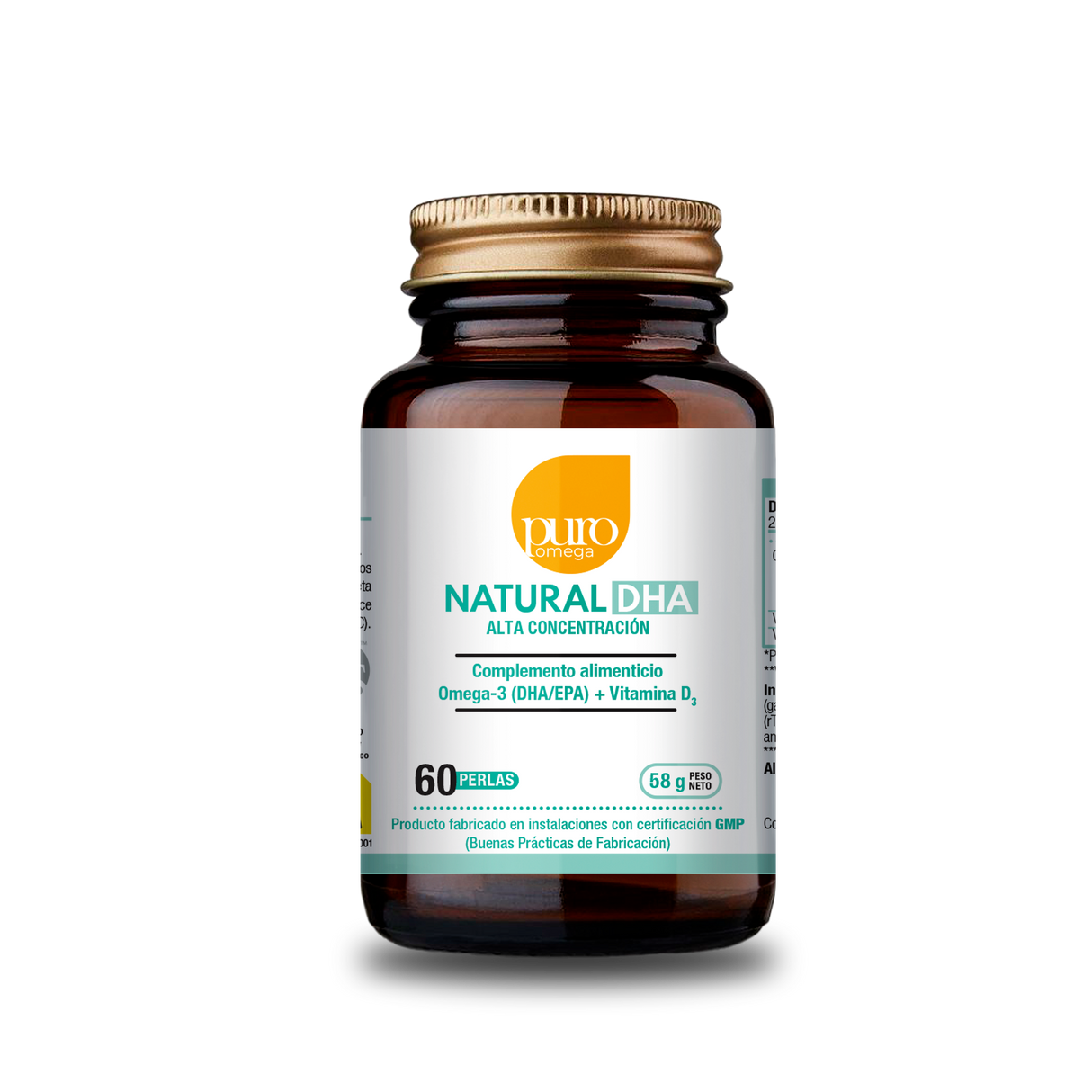 Natural DHA - Alta Concentración · Puro Omega · 60 Perlas