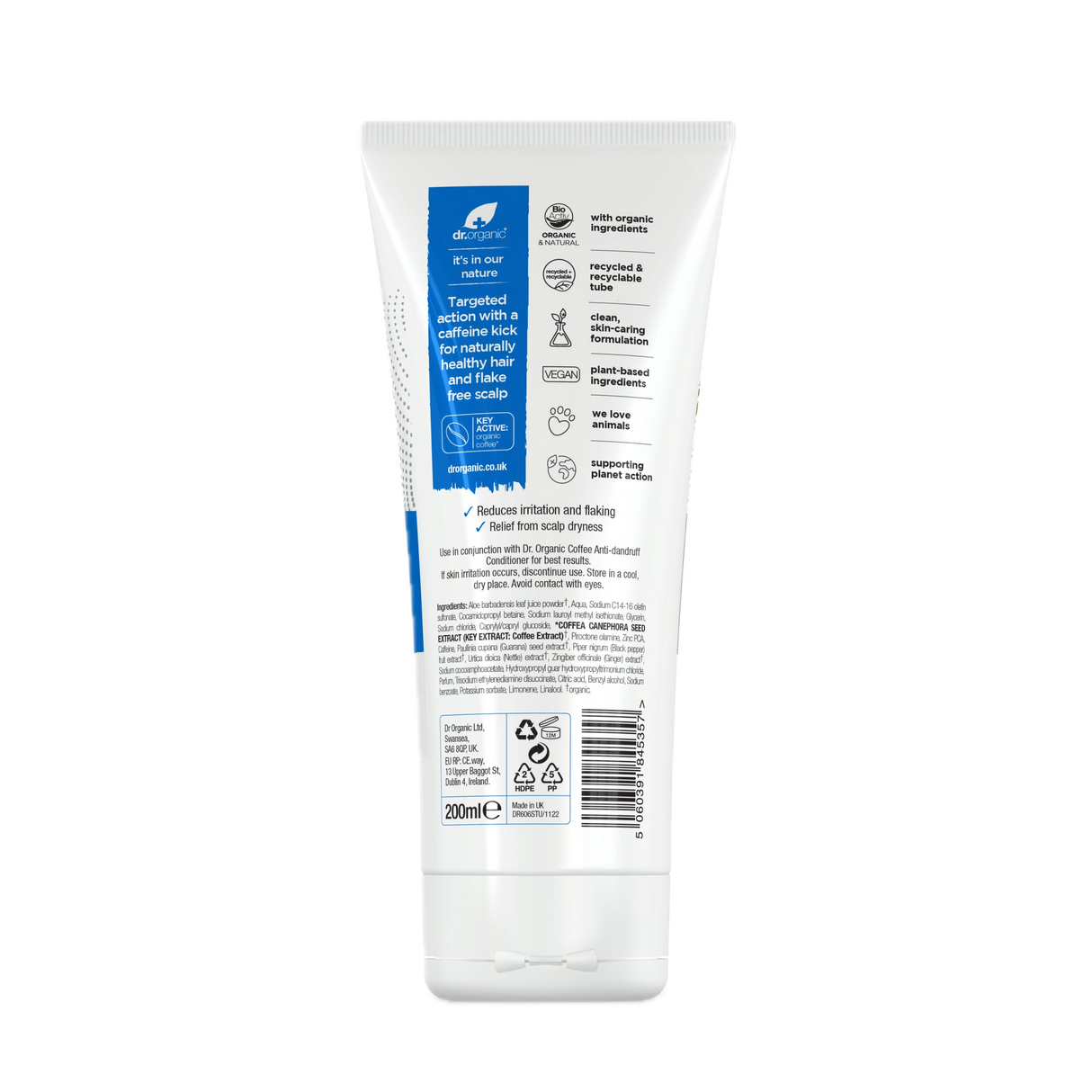 Champú Anticaspa de Café · Dr Organic · 200 ml