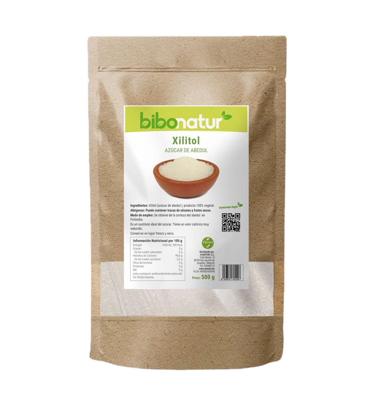Azúcar de Abedul - Xilitol · Bibonatur · 500 gramos