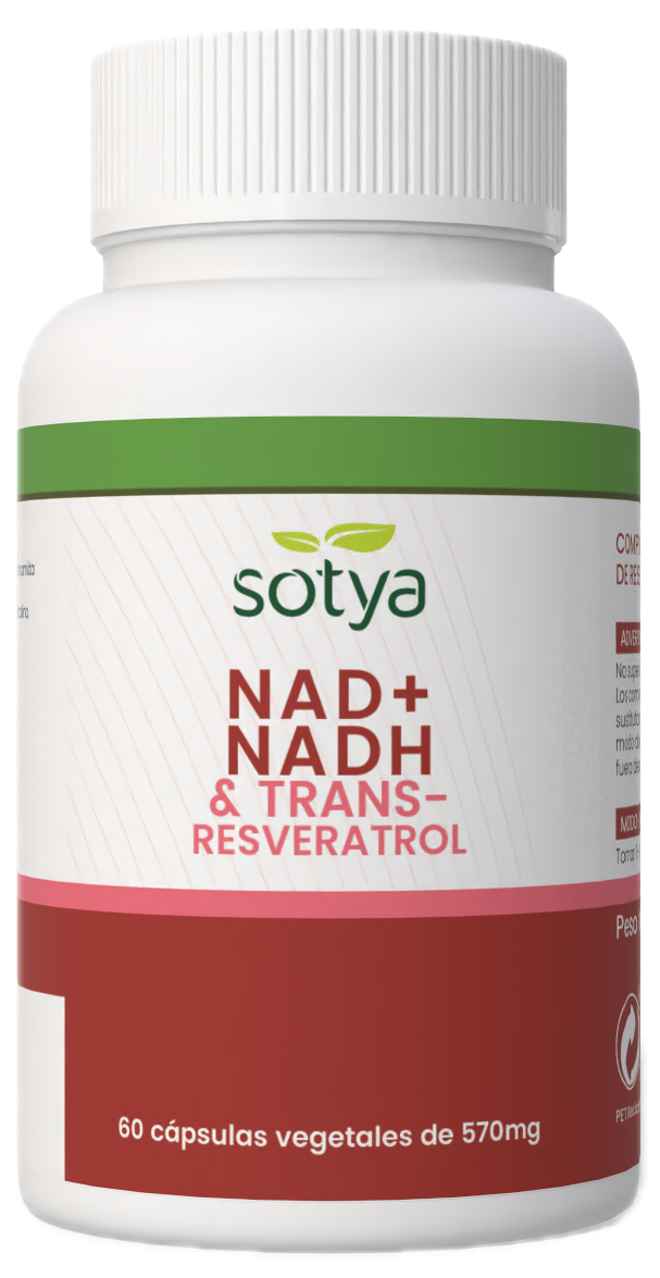 NAD+ NADH & Trans-Resveratrol · Sotya · 60 cápsulas