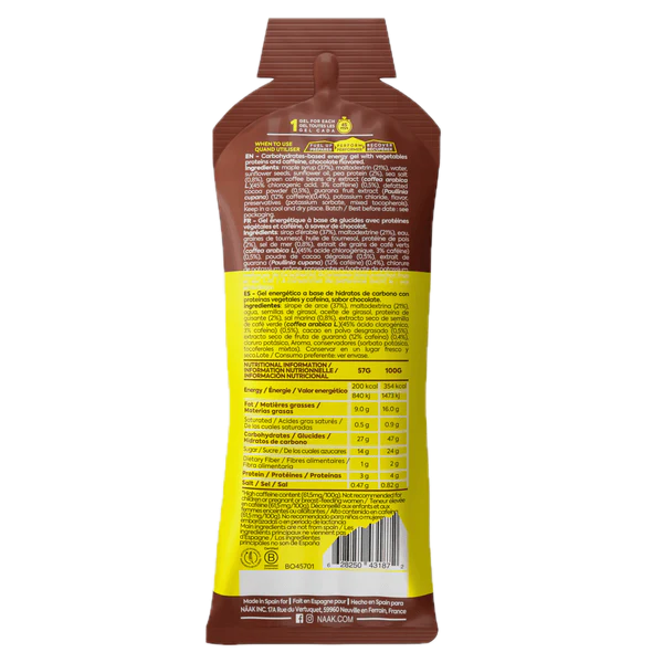 Gel Ultra Energy Chocolate · Naak · 57 gramos