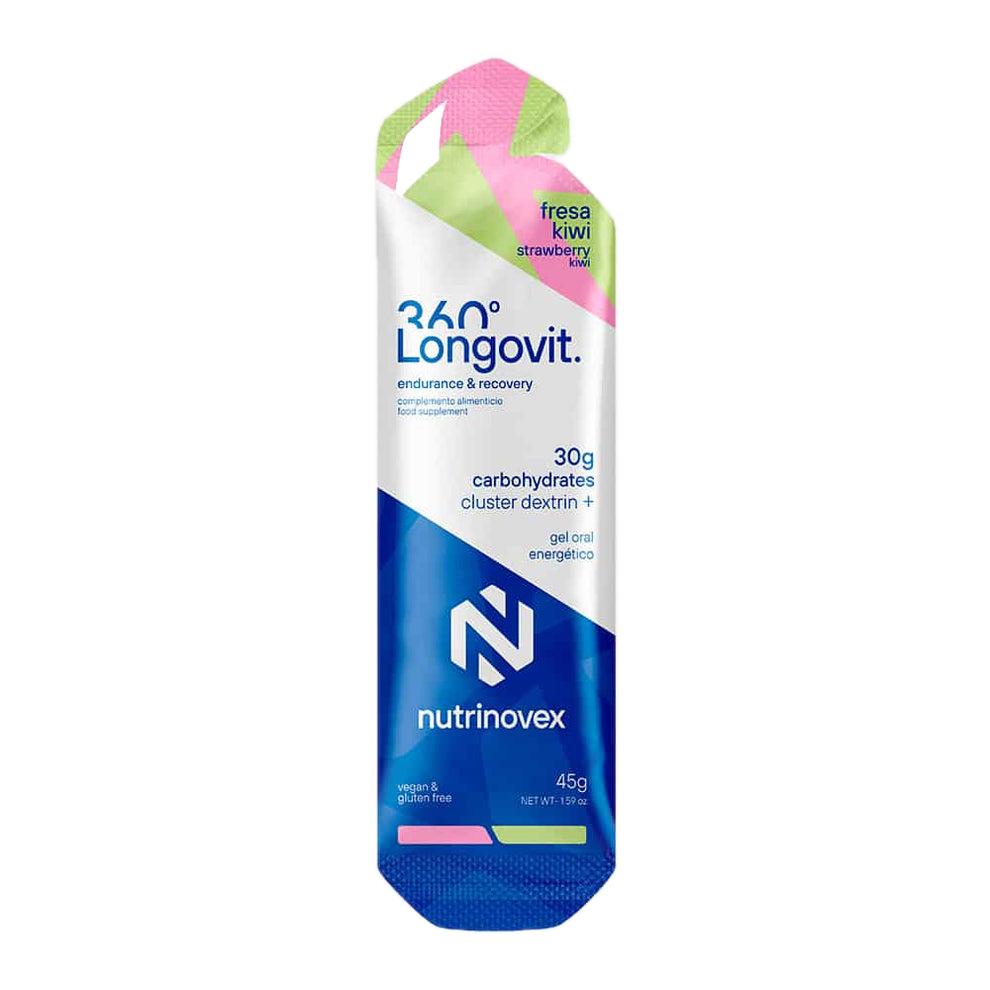 Longovit 360 Gel: Sabor Fresa Kiwi · Nutrinovex · 45 gramos