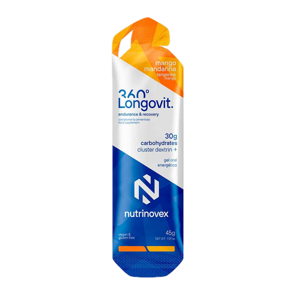 Longovit 360 Gel: Sabor Mango Mandarina · Nutrinovex · 45 gramos