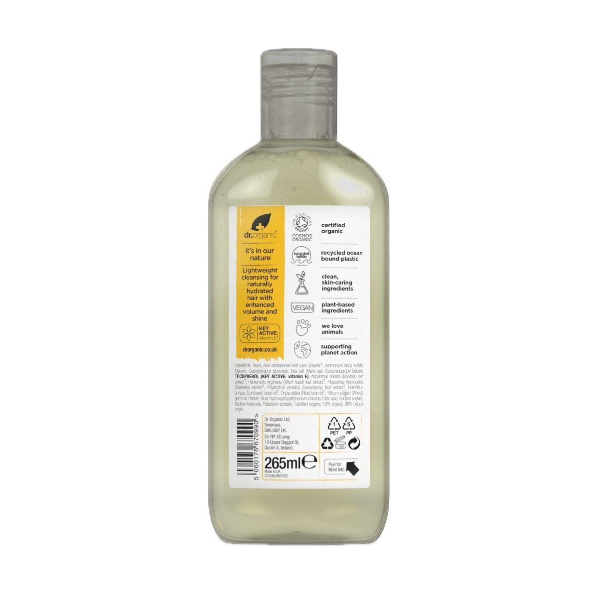 Champú de Vitamina E · Dr Organic · 265 ml