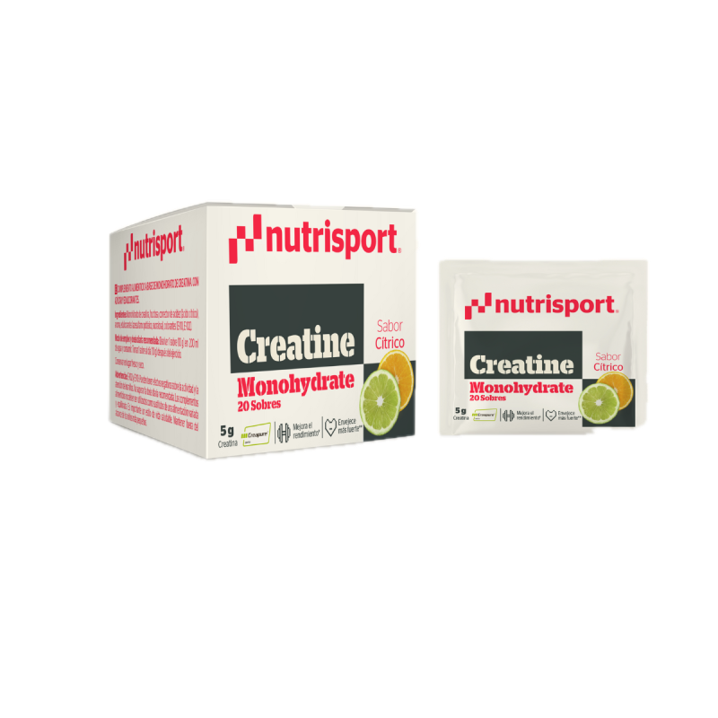Creatina Monohidrato Creapure Cítrico · Nutrisport · 20 sobres