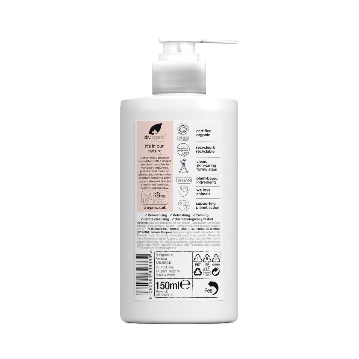 Crema Limpiadora Probiótica Skin Calm · Dr Organic · 150 ml