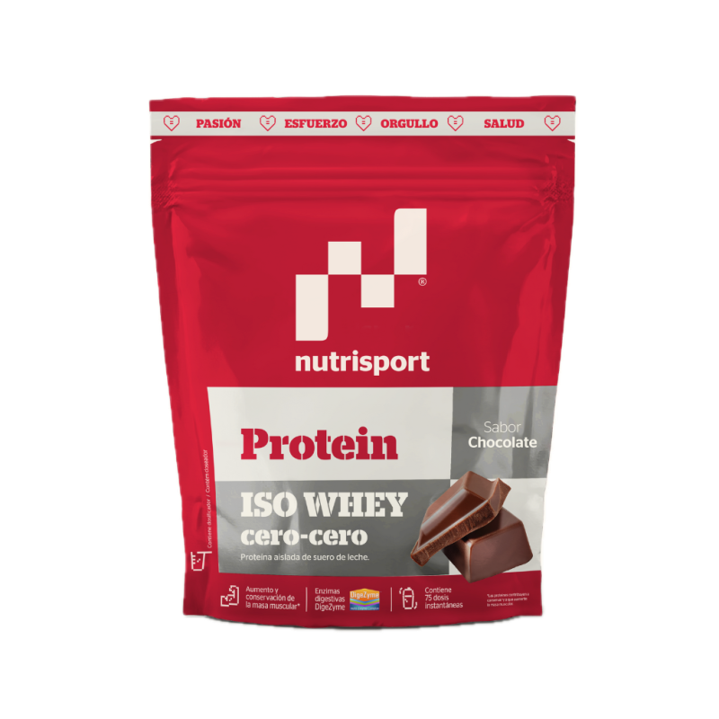 Iso Whey Cero-Cero Chocolate · Nutrisport · 900 gramos