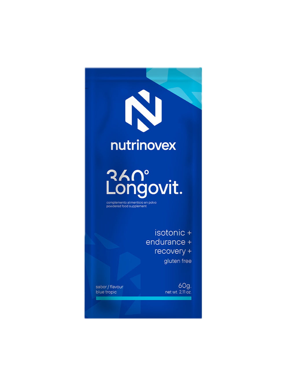 Longovit 360 Drink: Sabor Blue Tropic · Nutrinovex · 60 gramos
