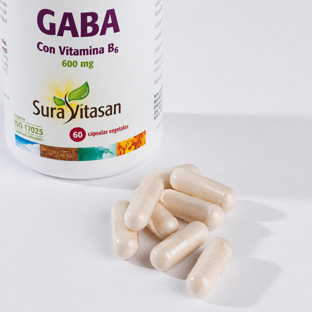 GABA + Vitamina B6 · Sura Vitasan — detalle cápsulas