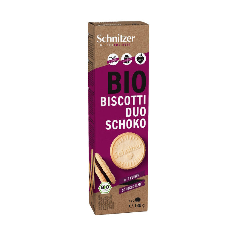 Galletas Rellenas Duo Choco Bio · Schnitzer · 130 gramos