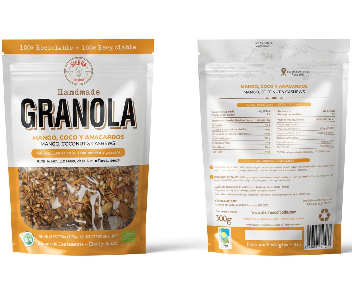 Granola de Mango, Coco y Anacardos · Sierra Eco Foods