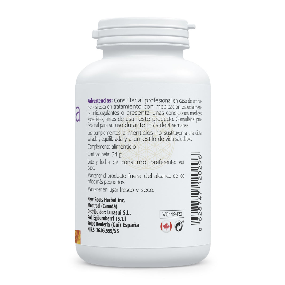 Ginkgo Fórmula · Sura Vitasan — información nutricional
