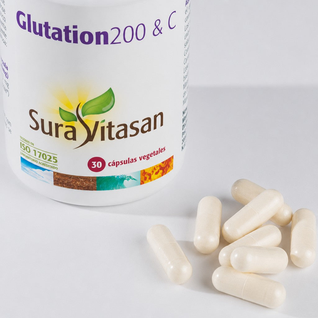 Glutáión 200 & C · Sura Vitasan — detalle cápsulas