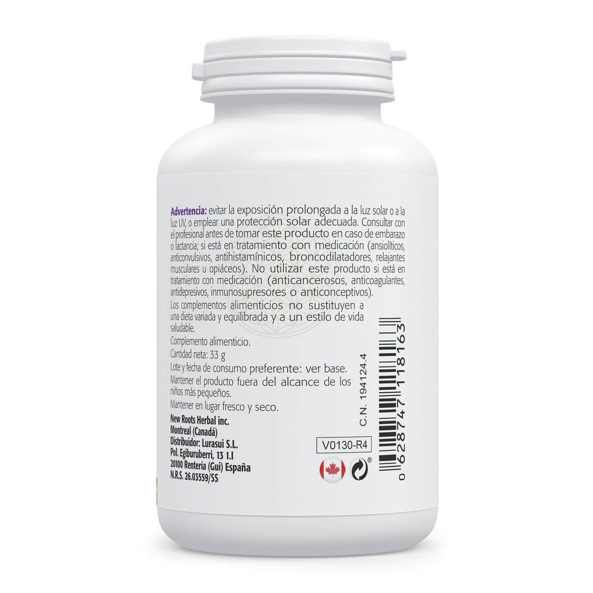 Hierba de San Juan Hipérico · Sura Vitasan — información nutricional