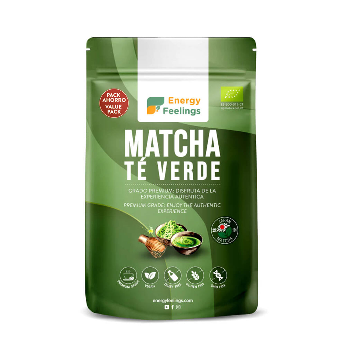 Té Verde Matcha Premium Eco en Polvo · Energy Feelings · 200 gramos