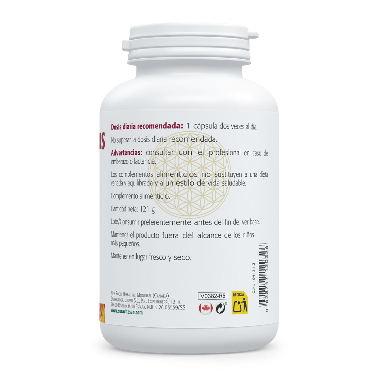 Magnesio Bisglicinato Plus · Sura Vitasan — información nutricional