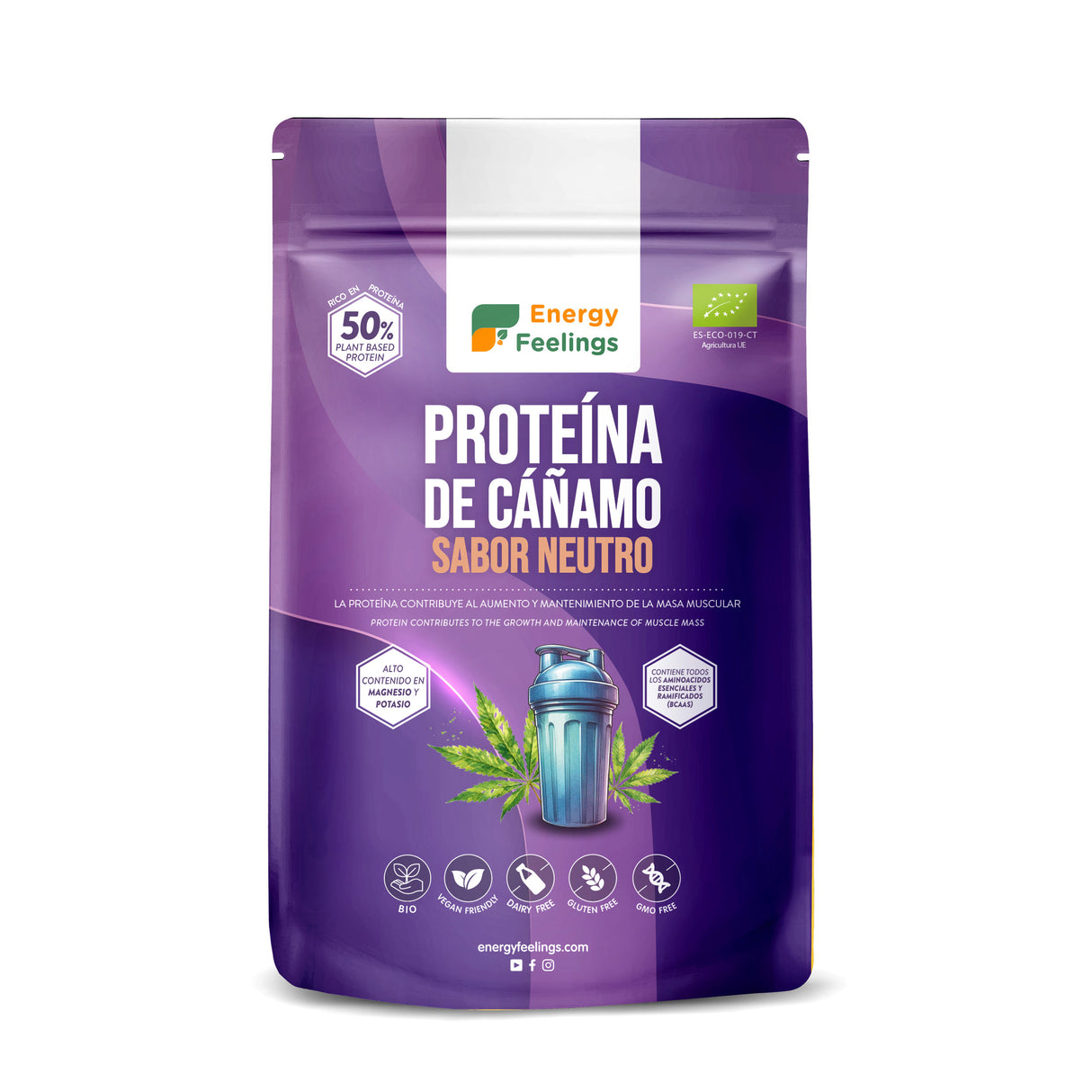 Proteína del Cáñamo Sabor Neutro · Energy Feelings · 500 gramos