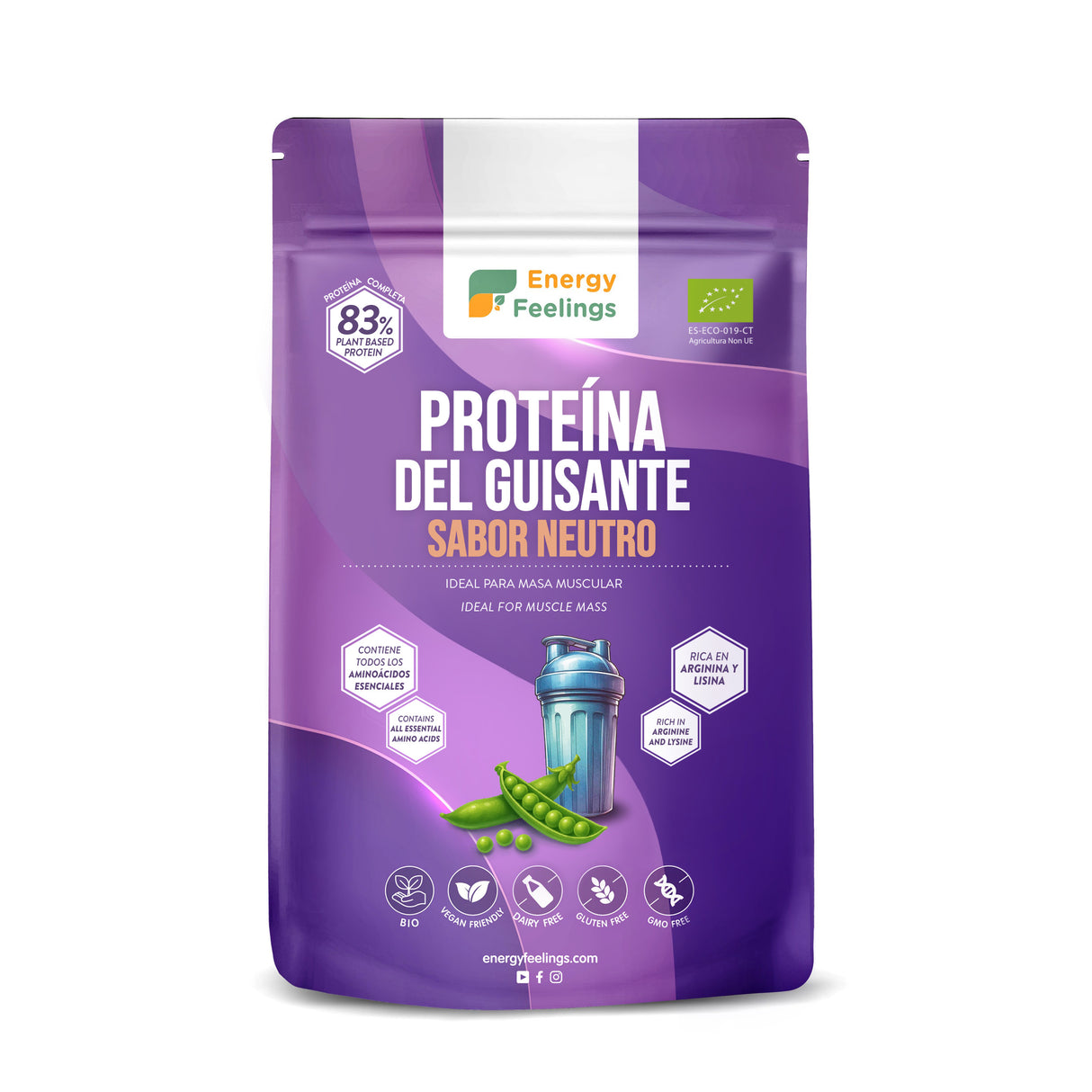 Proteína de Guisante Sabor Neutro Eco · Energy Feelings · 1 kg