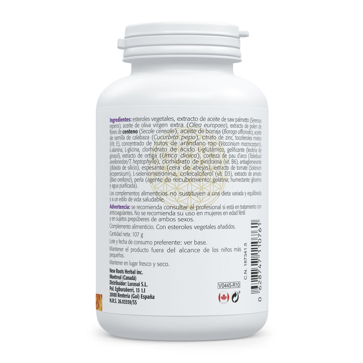 Prosta · Sura Vitasan — información nutricional saw palmetto