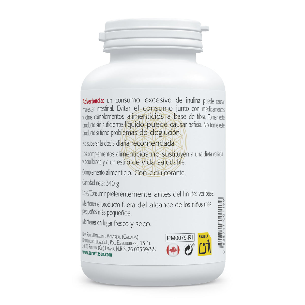 Psyllium Plus · Sura Vitasan — información nutricional polvo
