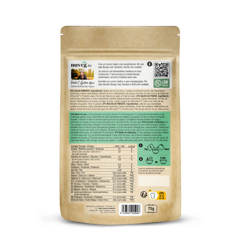 Salsa de Pimienta · Nuveg · 75 gramos