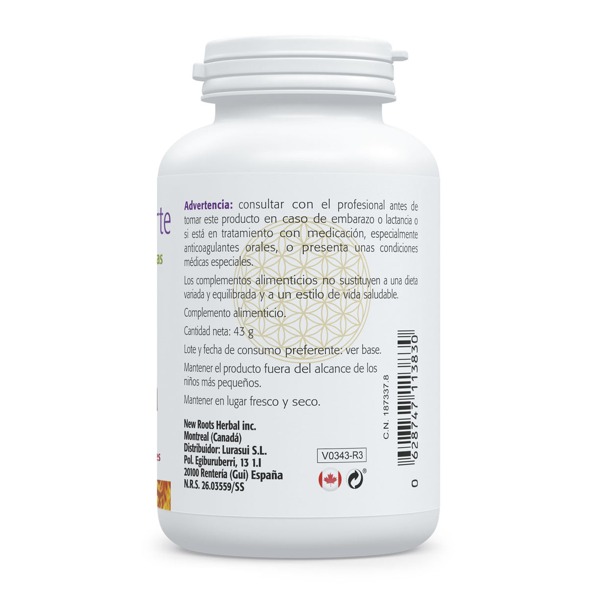 Semilla de Uva Forte · Sura Vitasan — 80% OPC información nutricional