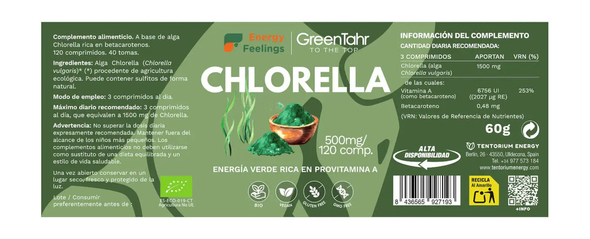 Chlorella Eco · Energy Feelings · 120 comprimidos