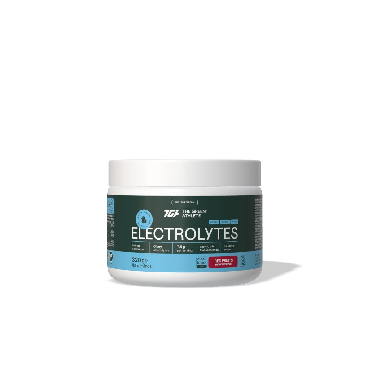 Electrolytes Natural Red Fruits Flavour · The Green Athlete · 320 g
