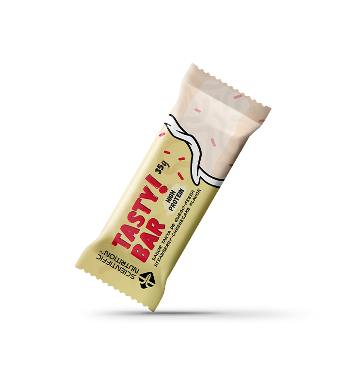 Tasty! Bar Sabor Tarta de Queso-Fresa 35 gramos