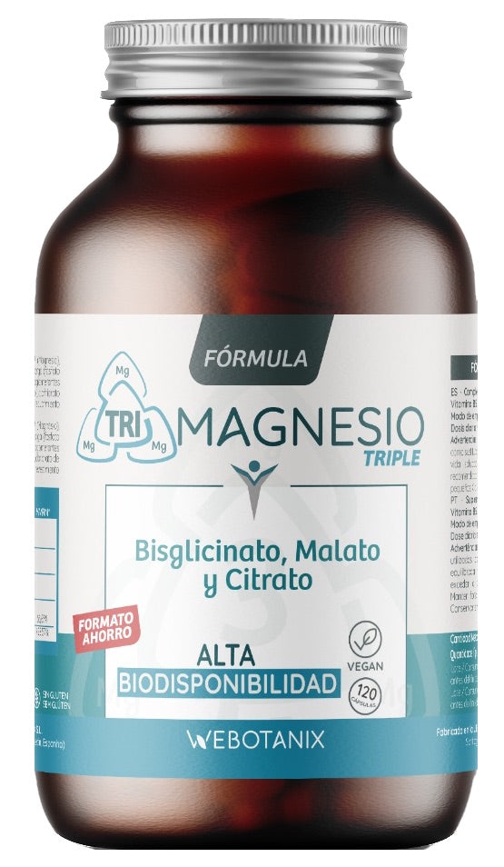 Fórmula Triple Magnesio Formato Ahorro · WeBotanix · 120 cápsulas