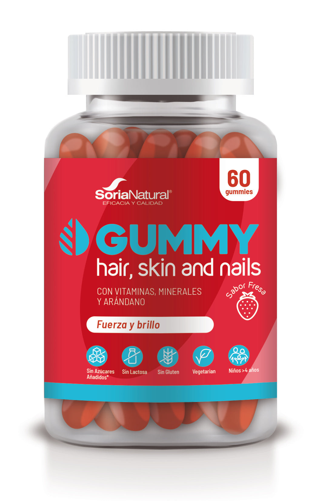 Gummy Hair, Skin and Nails · Soria Natural · 60 gummies