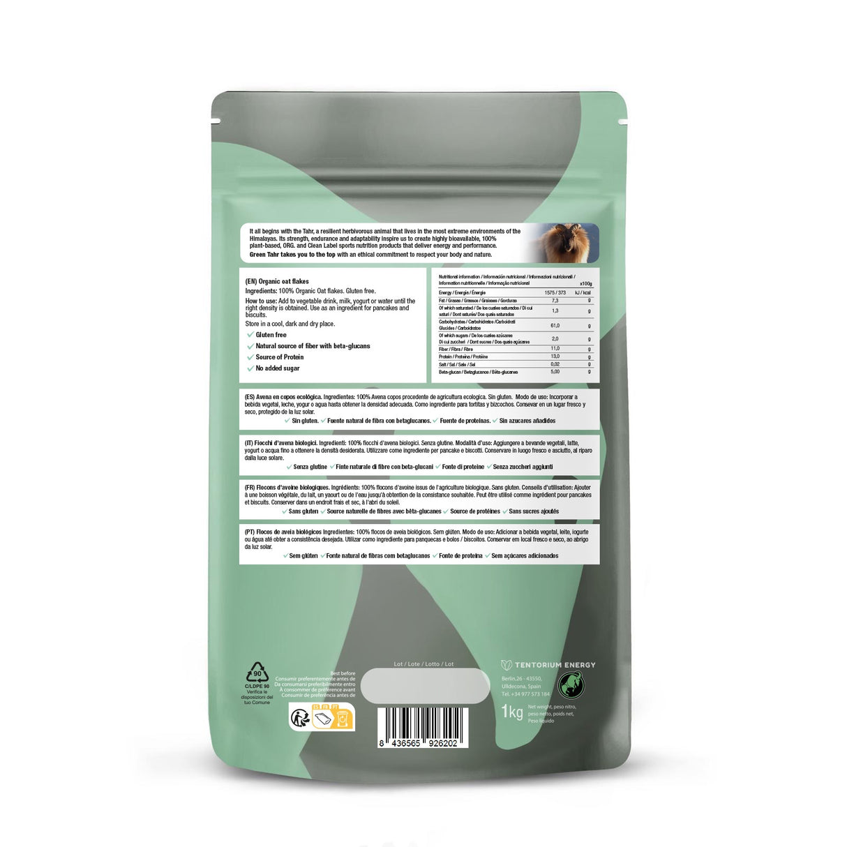 Copos de Avena Eco Sin Gluten · Green Tahr · 1 kg