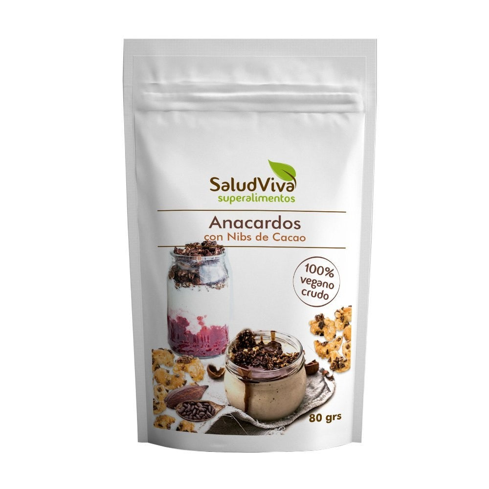 Anacardos con Nibs de Cacao · Salud Viva · 80 gramos