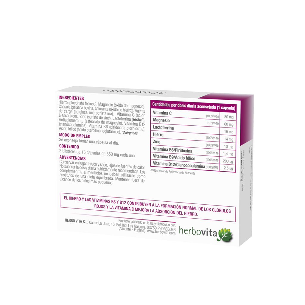 Apoxferro · Herbovita · 30 cápsulas