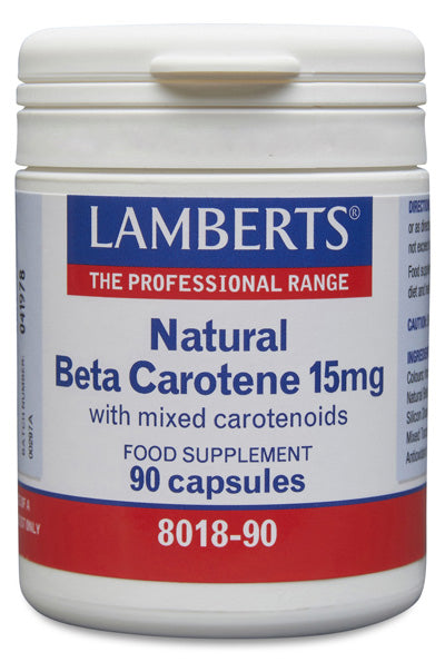 Beta Caroteno Natural 15 mg · Lamberts · 90 cápsulas