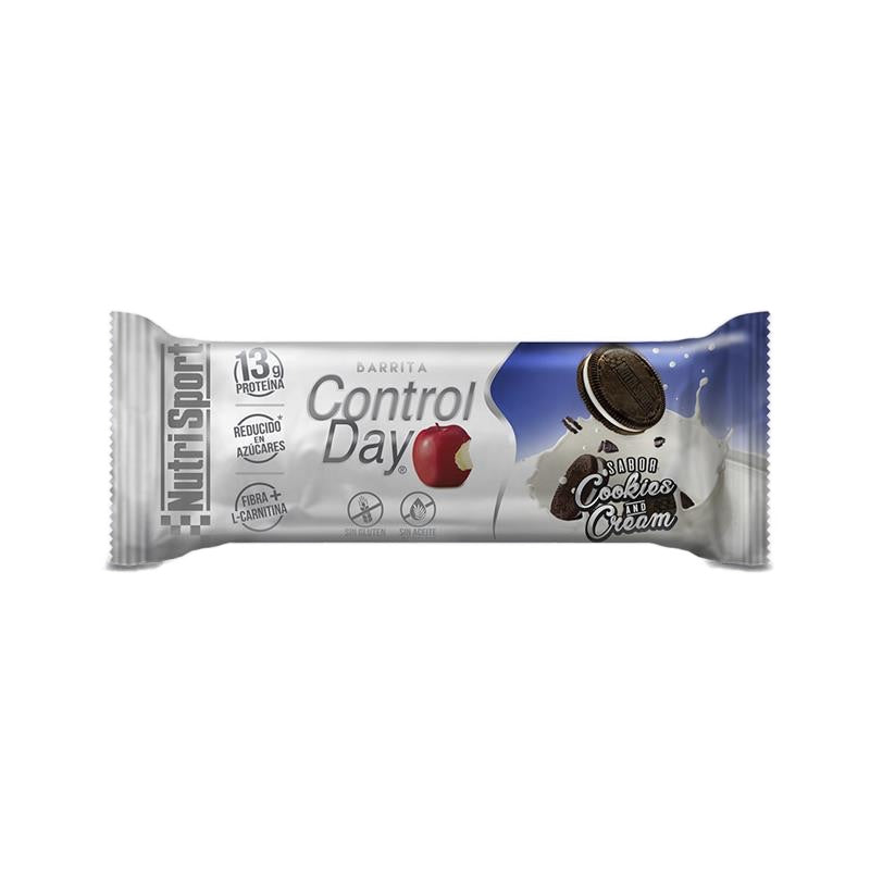 Control Day Bar Cookies & Cream · Nutrisport · 44 gramos