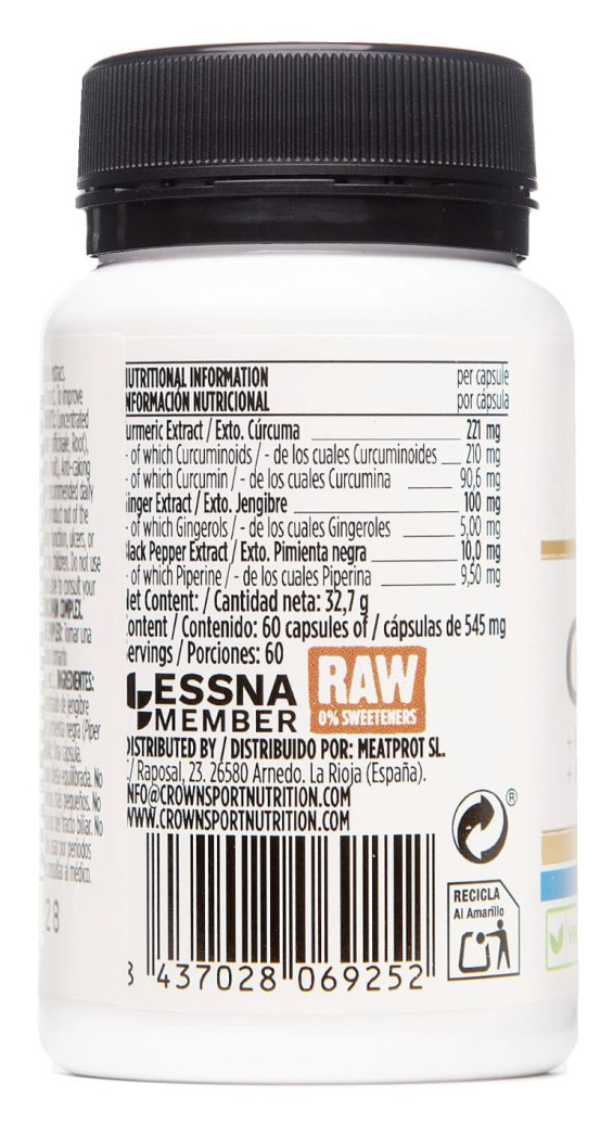 Curcumin Complex · Crown Sport Nutrition · 60 cápsulas