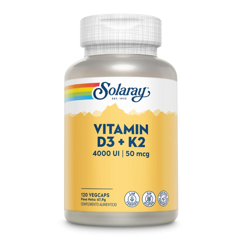 Vitamina D3 & K2 · Solaray · 120 cápsulas