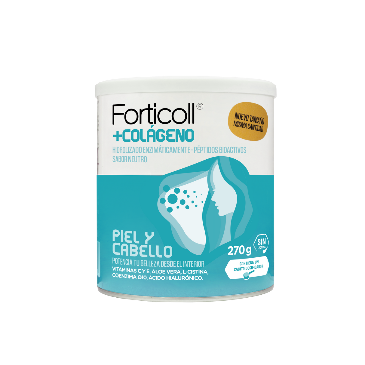 +Colágeno Piel y Cabello · Forticoll · 270 gramos