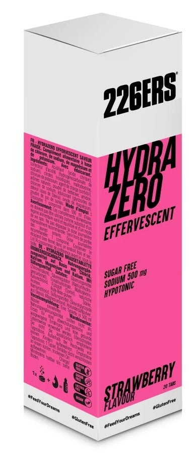 HydraZero Effervescent: Sabor Fresa · 226ERS · 20 tabletas