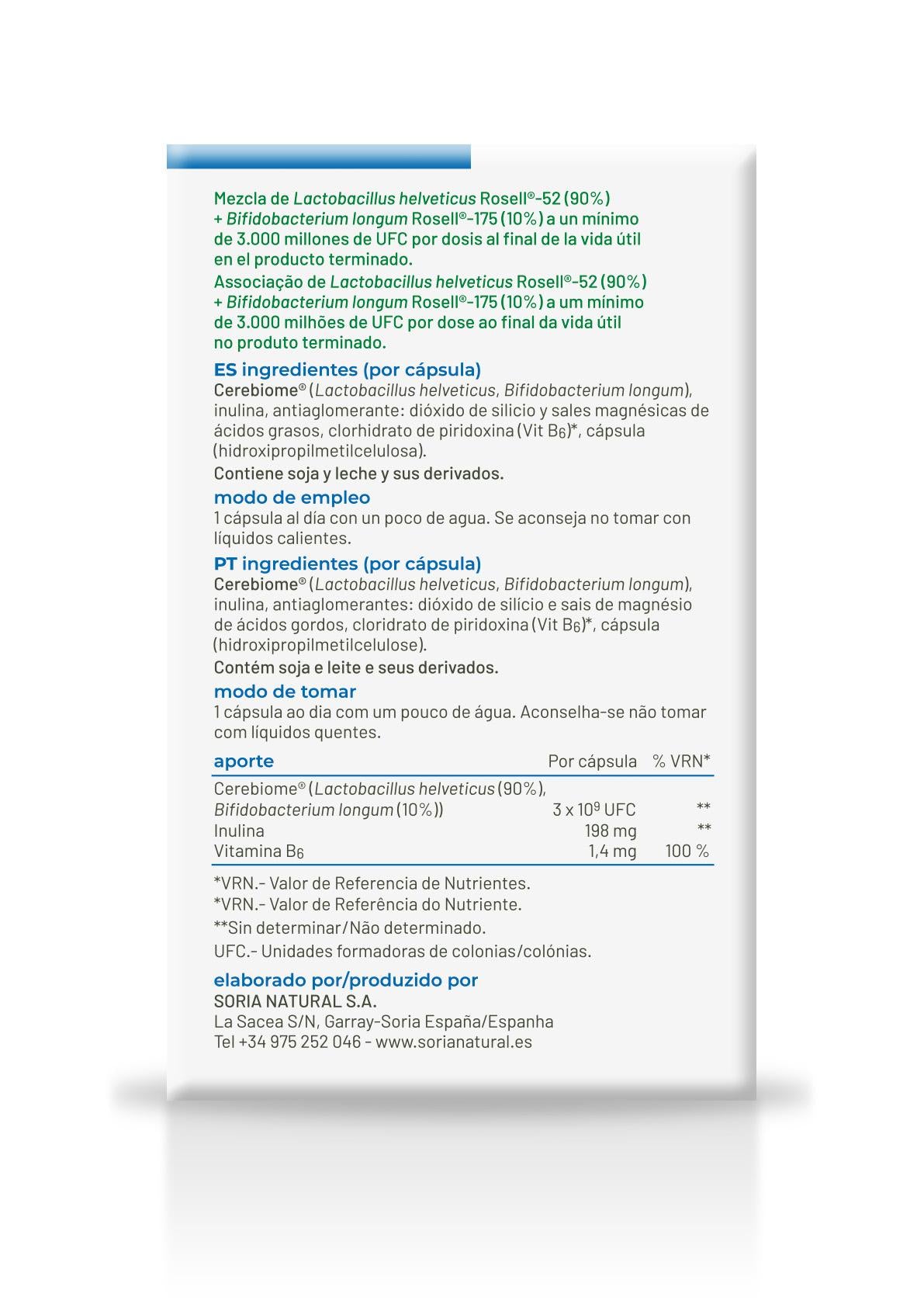 Probinerv · Soria Natural · 20 cápsulas