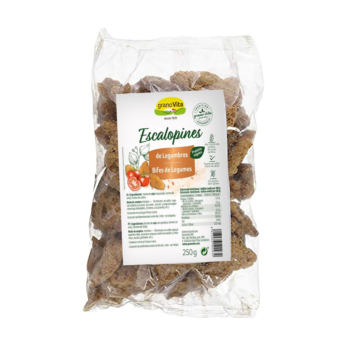Escalopines Legumbres Texturizados · Granovita · 250 gramos