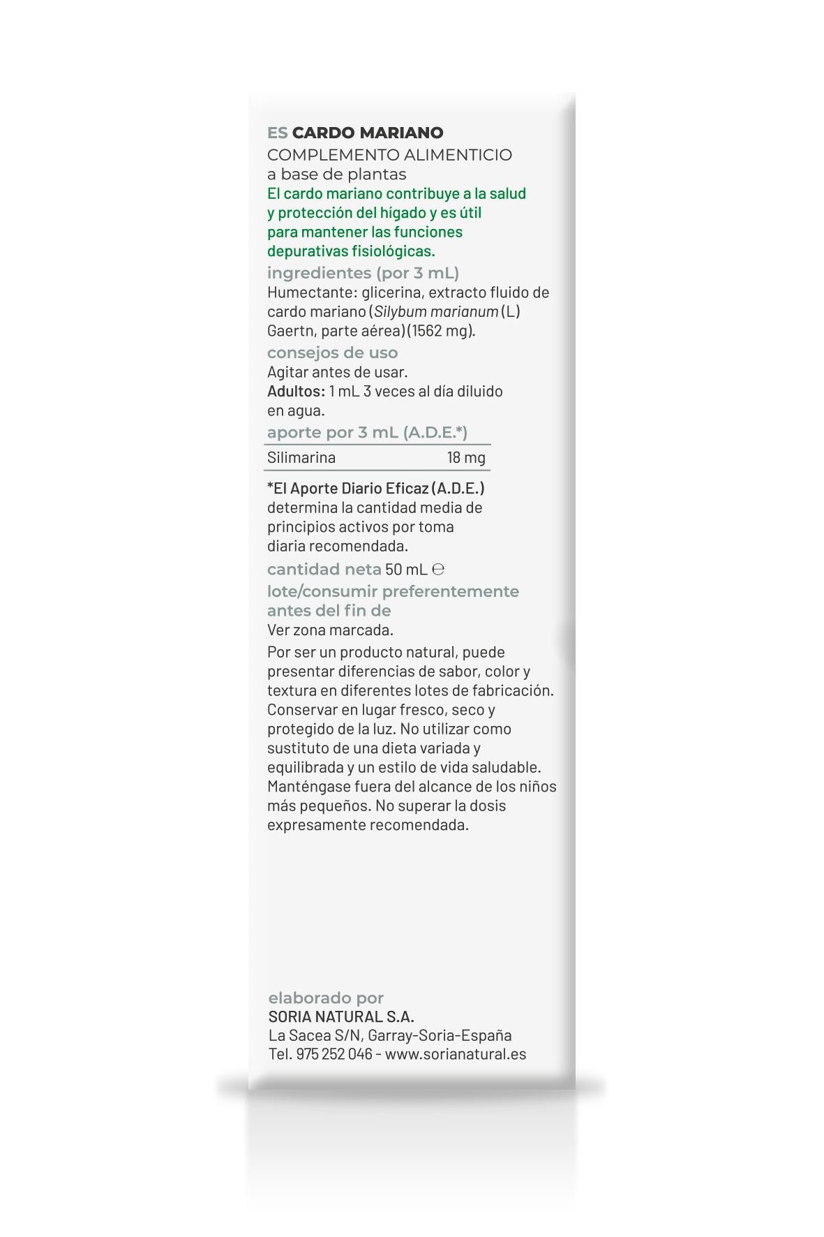 Extracto Natural de Cardo Mariano · Soria Natural · 50 ml