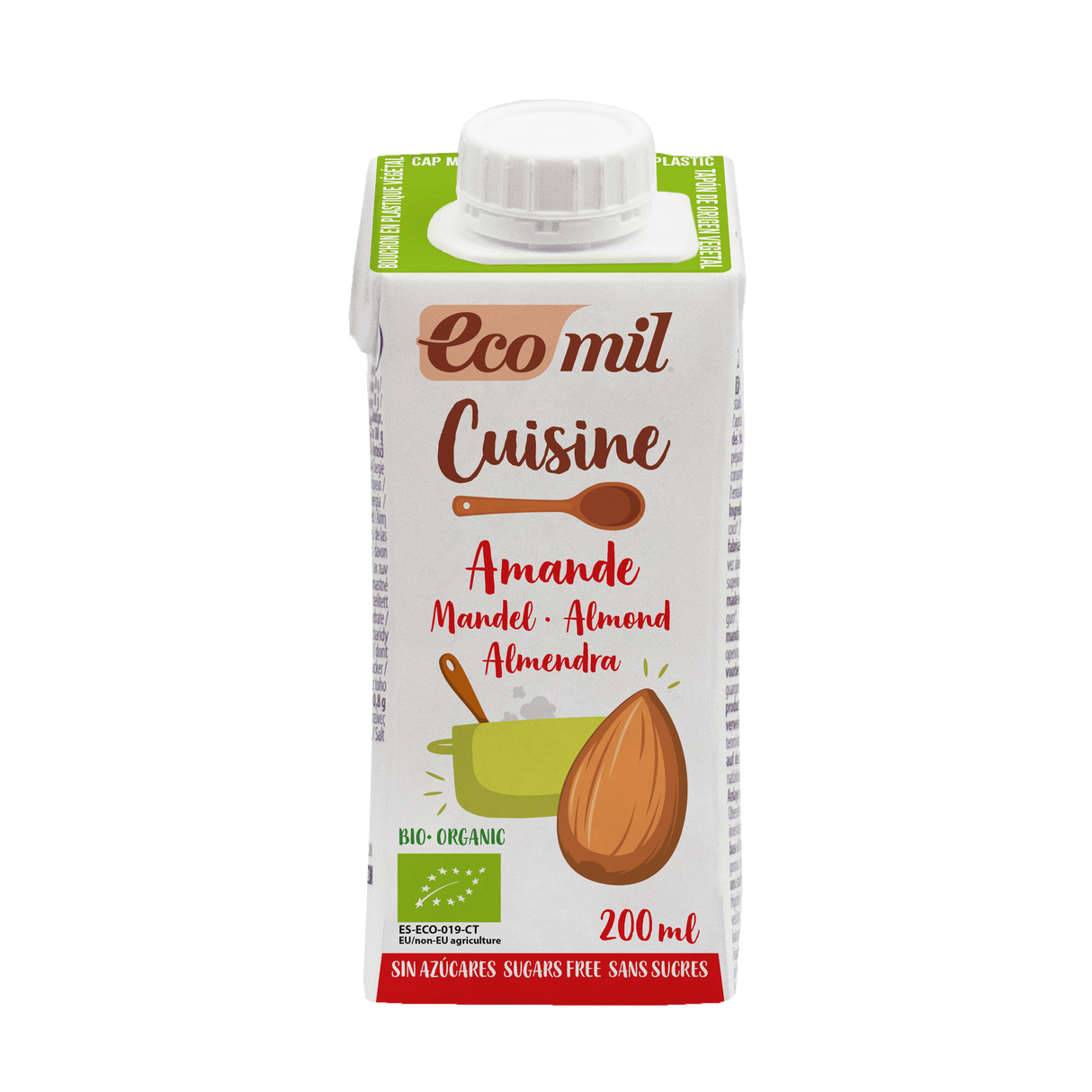 Crema para Cocinar - Cuisine Almendra Nature Bio · Ecomil · 200 ml