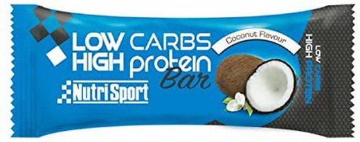 Low Carbs High Protein Bar Coco · Nutrisport · 60 gramos