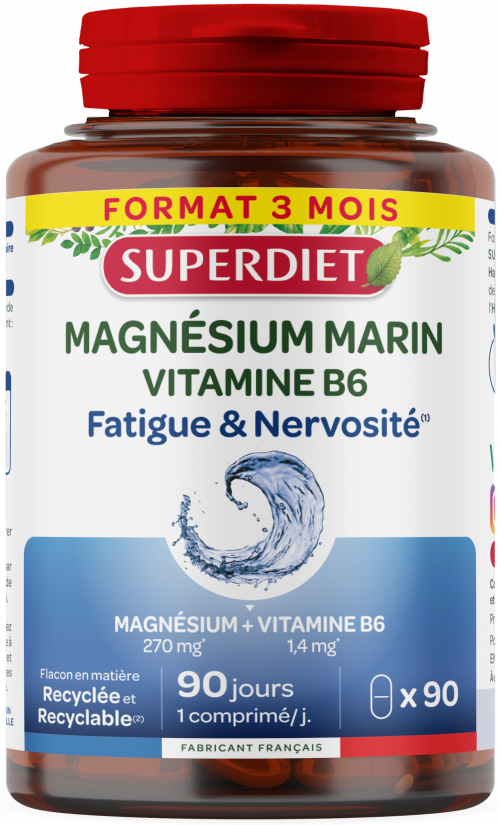 Magnesio Marino + Vitamina B6 · Superdiet · 90 comprimidos
