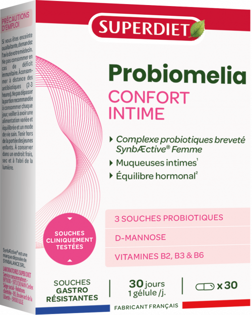 Complejo Flora Íntima PROBIOMELIA · Superdiet · 30 cápsulas